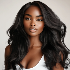 DNA- Slightly Kinky Natural Straight Hair Extensions (1B-1C)